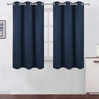 LEMOMO Navy Blue Blackout Curtains 42 x 54 Inch Length Set of 2 Panels Grommet by Lemomo