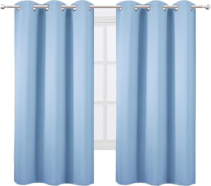LEMOMO Sky Blue Thermal Blackout Curtains/38 x 63 Inch/Set of 2 Panels Room - Image 2