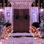10 Pack Solar Candy Cane Pathway Lights, Warm White Christmas Decor