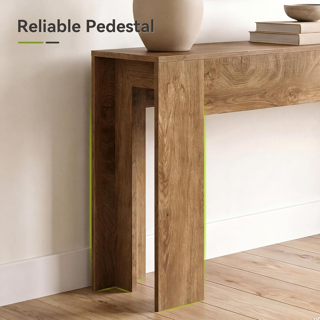 LITTLE TREE 78.74 Inches Extra Long Console Table, Farmhouse Sofa Table Behind Couch, Large Foyer Hallway Entryway Table for Entrance, Living Room, Oak