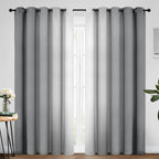 Yakamok 84 Inch Length Gray and Greyish White Gradient Color Ombre Curtains by Yakamok