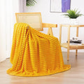 Yellow Fleece Throw Blanket 50”×60” by linecooo