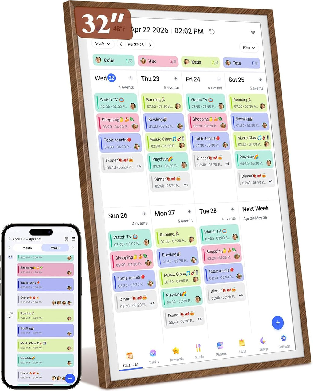 32"Digital Calendar Smart Calendar Electronic Calendar for Wall