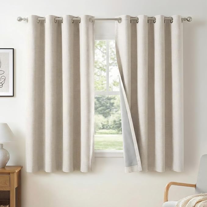 100% Blackout Shield Linen Blackout Curtains by 100BlackoutShield