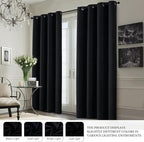 Yakamok 100% Blackout Curtain Panels 63 inches Cold and Light Blocking Drapes - Image 7