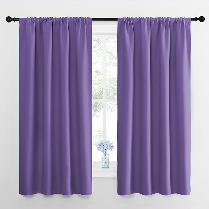 NICETOWN Window Curtains for Bedroom, Lilac Purple, 2 Panels, W42 x L48 -Inch by NICETOWN