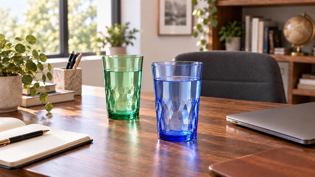 SCANDINOVIA - 19oz Unbreakable Premium Drinking Glasses Set of 6 - Super Grade Acrylic Plastic - Perfect for Gifts - Dishwasher Safe - Stackable - Drinkware Cups Reusable Water Tumbler