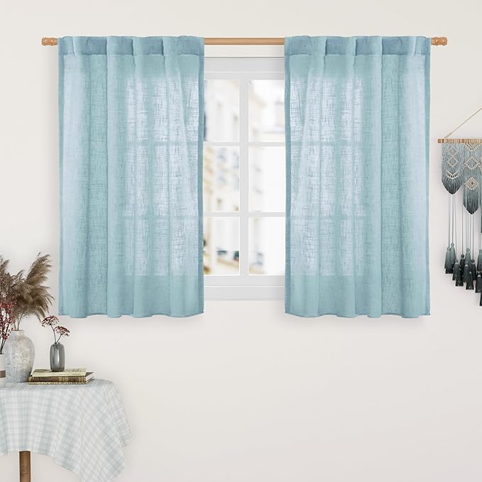 LAMIT 40 Inch Length Linen Curtains by LAMIT
