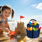 17L Foldable Storage Basket Cleaning Caddy with Handle Portable Multi Cleaning Bucket Bag for Home, Garden, Outdoor Camping (Blue)