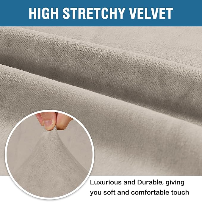H.VERSAILTEX Stretch Velvet Armchair Cover Couch Covers 1 Cushion Chair - Image 3