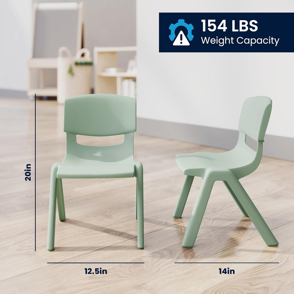 Flash Furniture Stackable Plastic School Chair, Sage, Set of 10