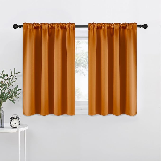 NICETOWN Room Darkening Cafe Satin Curtains by NICETOWN