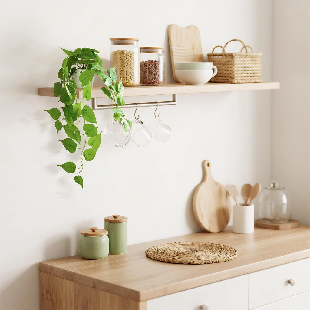 Mkono Fake Hanging Plants with Ceramic Pot, 25" Artificial Plants Indoor