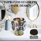 kondyfayo 360° Rotating Sunglass Organizer Storage, Stainless Steel Glasses Holder Stand, Glasses Organizer with Tray for Desk, Dresser, Tabletop, Nightstand and Home Decor (Gold)