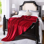 JIAHANNHA Fleece Blanket King Size Red 108 by 90 Inches Blankets by JIAHANNHA