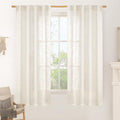 LAMIT Cream Linen Curtains 63 Inch by LAMIT