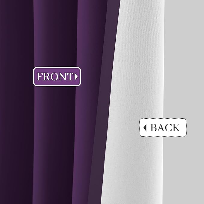 Yakamok Room Darkening 100% Blackout Curtains Grommet Window Treatments - Image 9