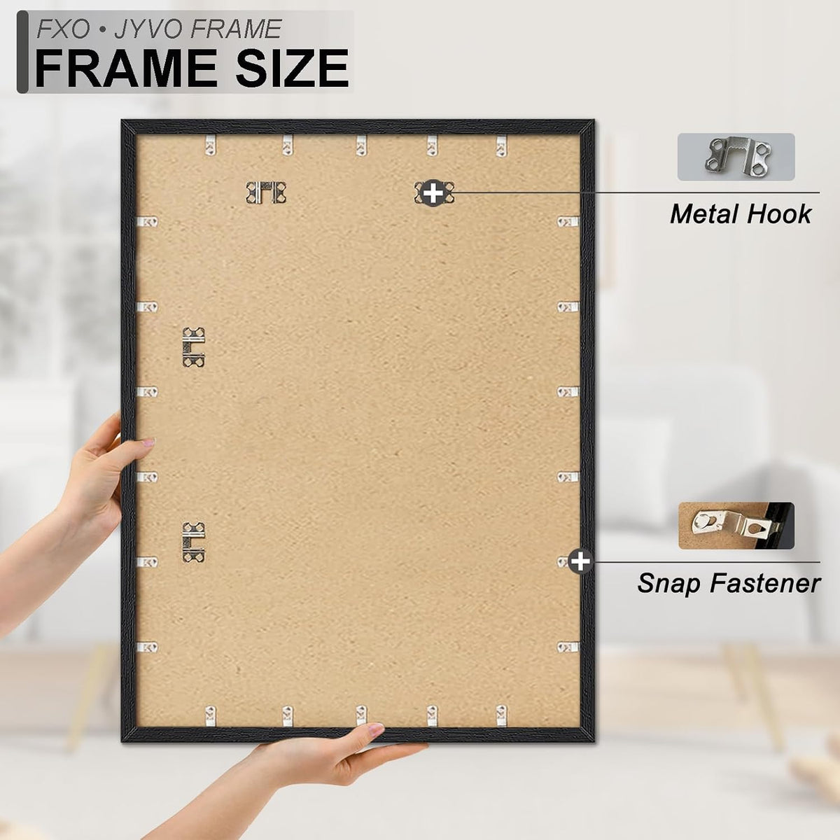 Fxojyvo 30x40 Picture Frame Black Engineered Wood Wall Hanging