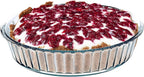 SIMAX Glass Pie Pan for Baking, 10.25 Inch Deep Round Pie Plate Dish Great For Apple, Pumpkin, Holiday Pies, Fluted Pie Holder, Oven Safe Tray, Borosilicate Glass Cake Tin