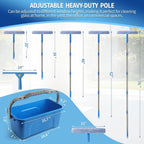 Creatyi 11PCS Window Cleaning Kit Washing Tool, Bucket 3 Gallon, 76 inch Long Handle Window Squeegee and Microfiber Scrubber,Equipped with Replaceable Squeegee and Scrubber for Home Business Use