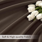 MIULEE Chocolate Brown Back Tab Blackout Curtains 102 Inch Long 2 Panels Set - Image 6