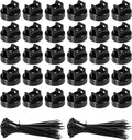 260 Pcs Magnetic Zip Tie Holder Set, 30 Magnet Zip Tie Mount with 230 Cable Ties for Wire Management Clips
