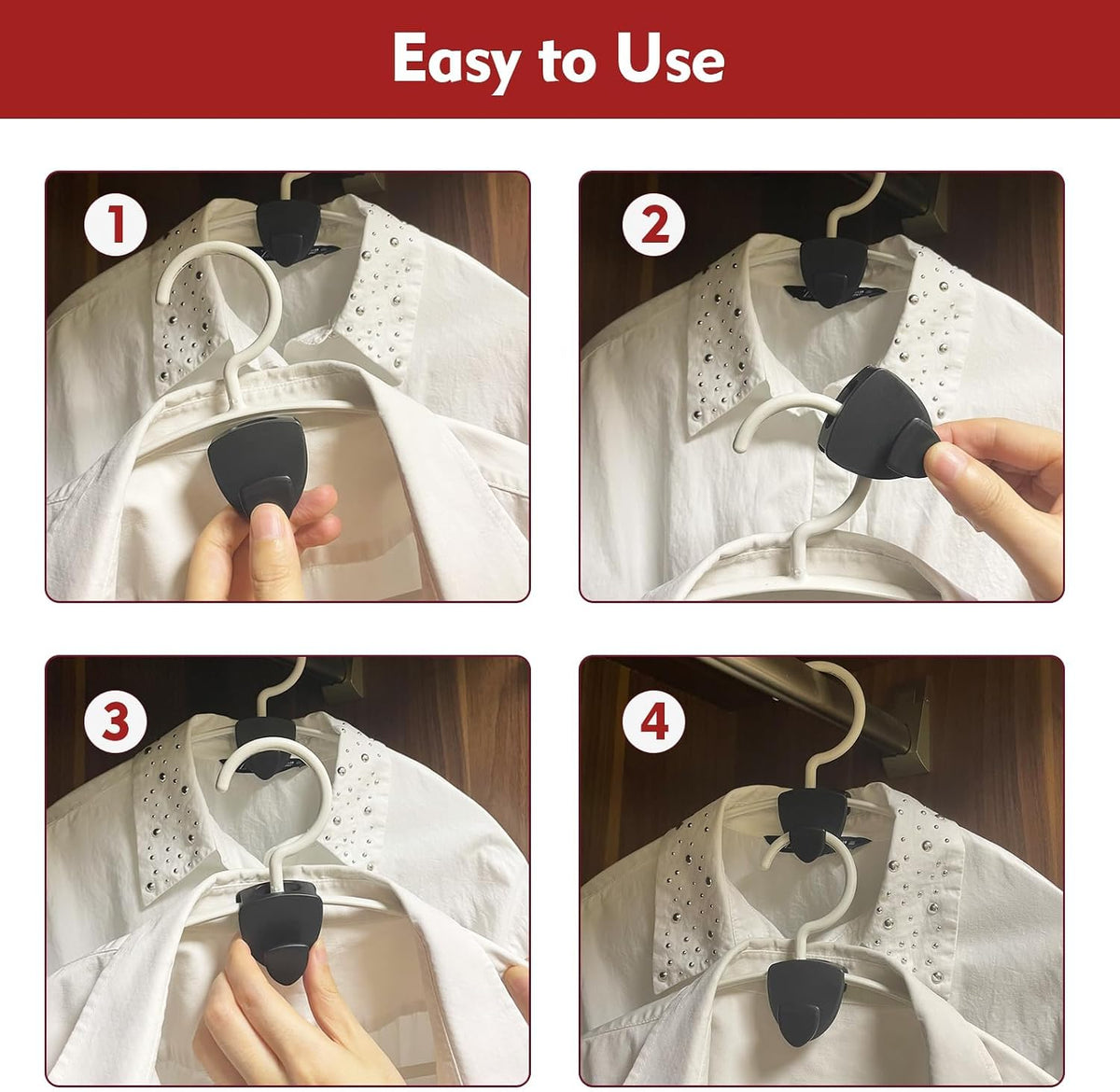 Space Saving Hanger Hooks 100Pcs, Upgrade Heavy Duty Hanger Connector Hooks