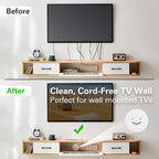 in-Wall Cable Management Kit, Large Opening Cable Pass Through (Fits 5+ Cables), 2-Pack Wall Grommets to Hide TV Cords for Wall Mounted TV, HDMI & Low-Voltage Cables - White