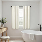 Pitalk Textured Linen Blackout Curtains 45 Inches Long 2 Panels Bathroom Window - Image 7