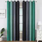 Estelar Textiler Black and Green Ombre Blackout Curtains 84 Inches Long