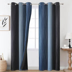 Estelar Textiler Navy Blue and Black Ombre Blackout Curtains 84 Inch Length 2 by ESTELARTEXTILER