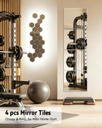 Full Length Wall Unbreakable Mirror Tiles12'' x 12'' x 4PCS