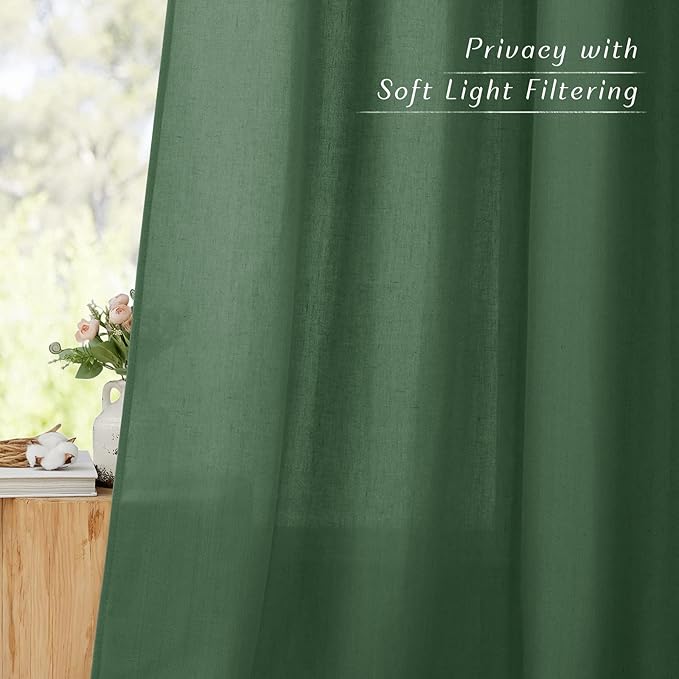 NICETOWN Thick Linen Curtains & Drapes Semi Sheer - Image 4