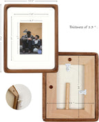 11x14 Picture Frames Walnut Solid Wood with Real Glass Vertical Horizontal Standing Display Photos 5x7/8x10 with Mat or 11x14 Without Mat Lovely Gift for Desk Tabletop Wall Mount H14