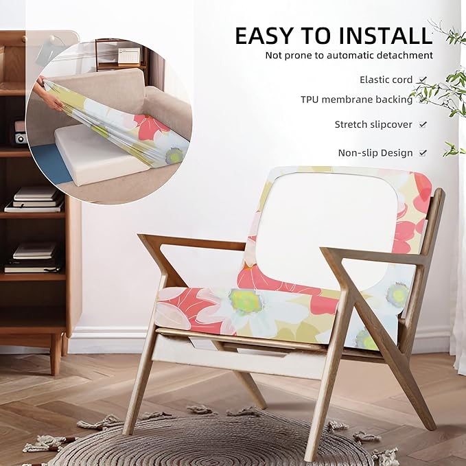 8Pcs Outdoor Cushion Covers, Patio Cushion Covers, Stretch Elastic Slipcovers - Image 5