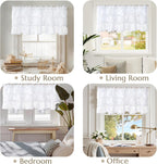 jinchan Ruffled Valance Curtain Shabbychic Farmhouse 18 Inch 1 Panel White