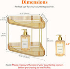 Lifewit 2 Tier Corner Bathroom Counter Organizers and Storage, Golden