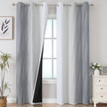 Estelar Textiler Full Room Darkening Greyish White and Grey Blackout Curtains by ESTELARTEXTILER
