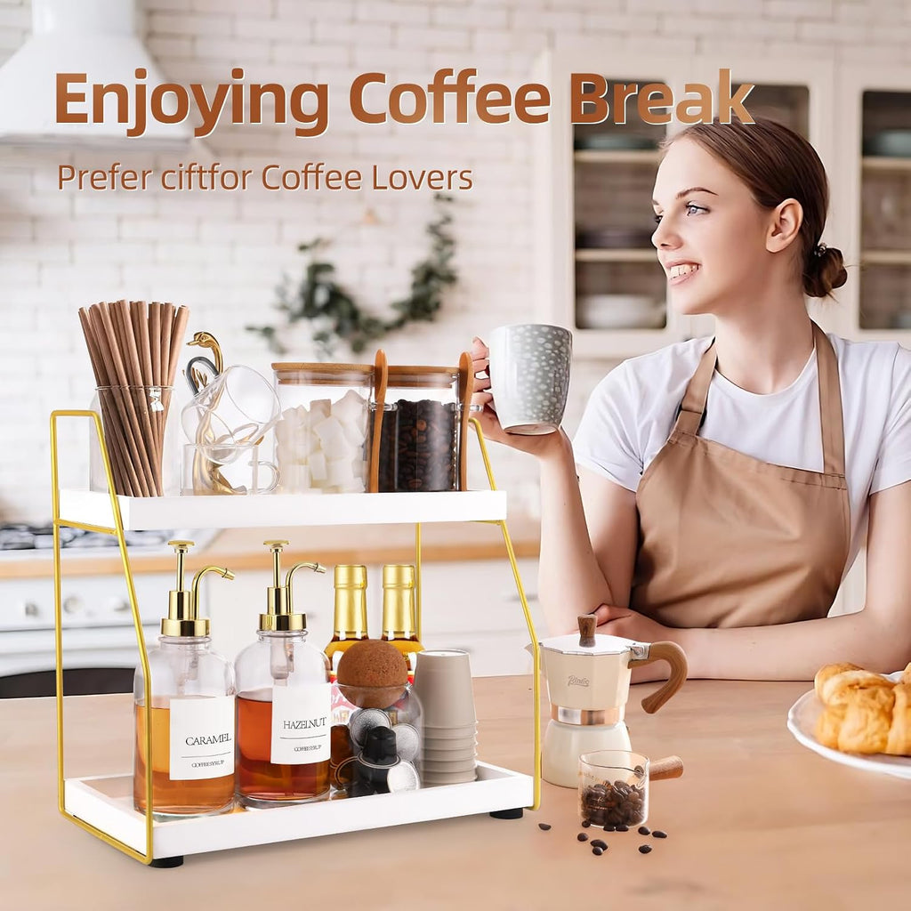 Coffee Bar Accessories,Coffee Table Decor,Coffee Station Organizer Counter