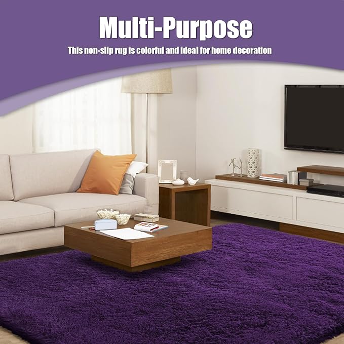Shag Area Rug for Bedroom 5x8, Soft Fuzzy Rug Non-Shedding Indoor Plush Carpet - Image 6