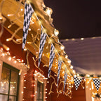 Aurelema Light Up Checkered Flag Banner, 32.8 ft, 8 Light Modes