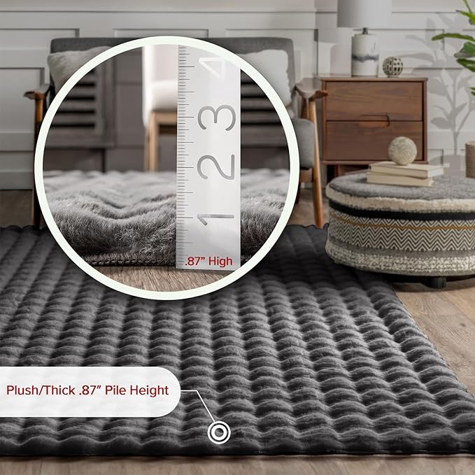 nuLOOM 7'6' x 9'6' Cozy Plush Area Rug, Machine Washable, Soft Fluffy Shag - Image 2