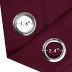 LEMOMO Blackout Curtains 52 x 90 Inch Long Burgundy Red Curtains Set of 2 - Image 5