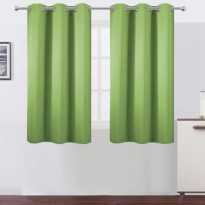 LEMOMO Light Green Blackout Curtains 38 x 54 Inch Length/Set of 2 Curtain by Lemomo
