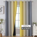 Estelar Textiler Yellow and Grey Blackout Curtains 108 Inches Long, Thermal - Image 2