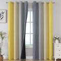 Estelar Textiler Yellow and Grey Blackout Curtains 102 Inch Length 2 Panels Set by ESTELARTEXTILER