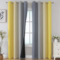 Estelar Textiler Yellow and Grey Blackout Curtains 108 Inches Long, Thermal by ESTELARTEXTILER