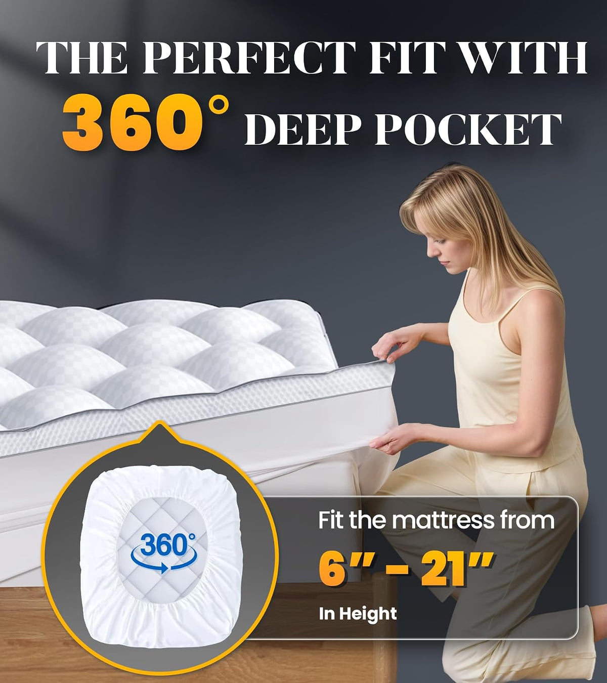 3 Inch Ultra-Fluffy Memory Foam Mattress Topper Full for Back Pain, Extra Soft Pillow Top Full Mattress Topper with 4X Support, Mattress Pad with Breathable Air Mesh Sides, 6-21'' Deep Pocket