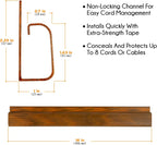 Cable Management Kit - 5-Pack 16-Inch J Channel Wire Organizers for Cords - Easy to Install Cord Hider Kit for Desk, Office, and Kitchen Use - Cable Management Under Desk by Simple Cord (Brown)