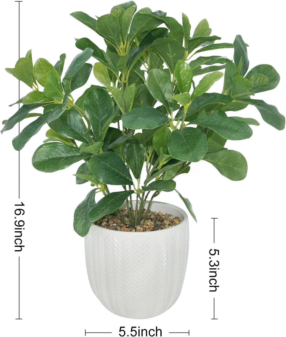 Artificial Potted Plant Leaves 16.9"